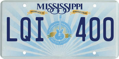 MS license plate LQI400