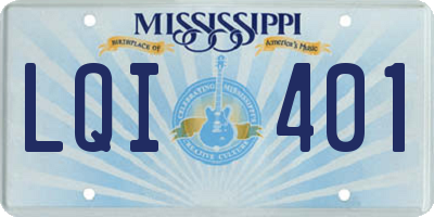 MS license plate LQI401