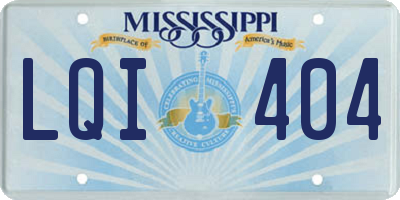 MS license plate LQI404