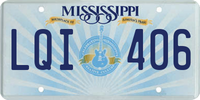 MS license plate LQI406