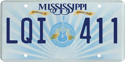 MS license plate LQI411