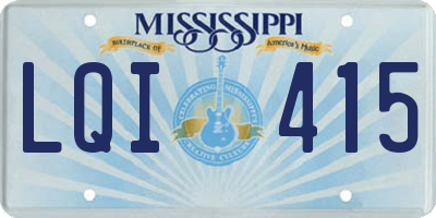 MS license plate LQI415