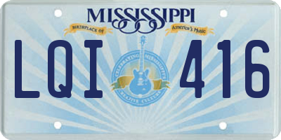 MS license plate LQI416