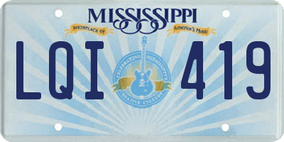 MS license plate LQI419