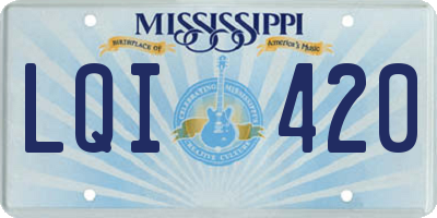 MS license plate LQI420