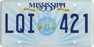 MS license plate LQI421