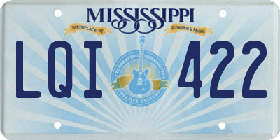 MS license plate LQI422