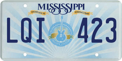 MS license plate LQI423