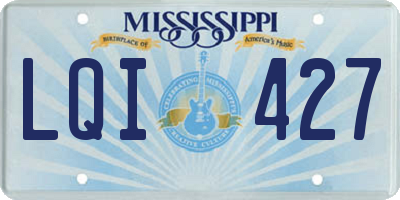 MS license plate LQI427