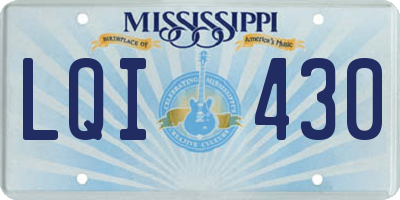 MS license plate LQI430