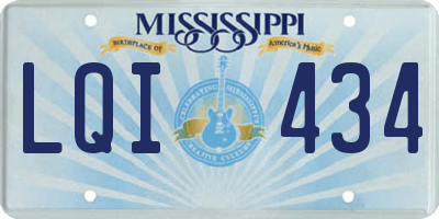 MS license plate LQI434