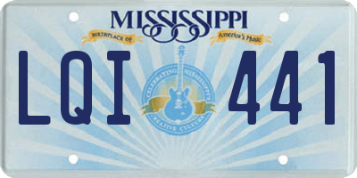 MS license plate LQI441