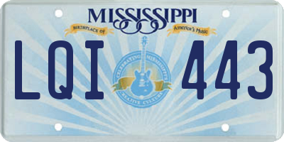 MS license plate LQI443