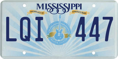 MS license plate LQI447