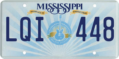 MS license plate LQI448