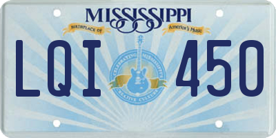 MS license plate LQI450