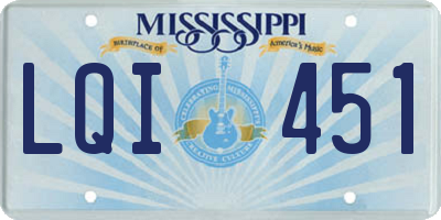 MS license plate LQI451