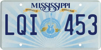 MS license plate LQI453