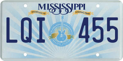 MS license plate LQI455