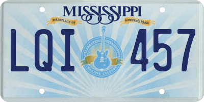 MS license plate LQI457