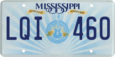MS license plate LQI460