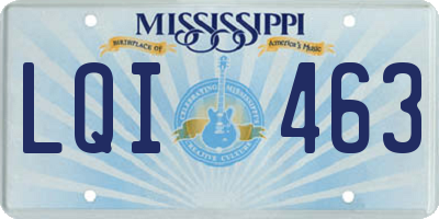 MS license plate LQI463