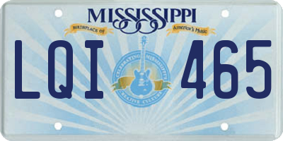 MS license plate LQI465