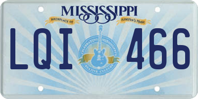 MS license plate LQI466
