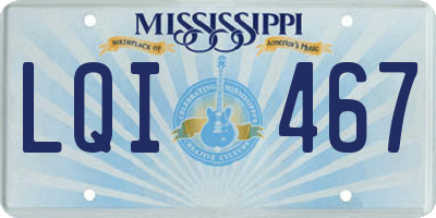MS license plate LQI467
