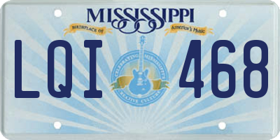 MS license plate LQI468