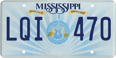 MS license plate LQI470
