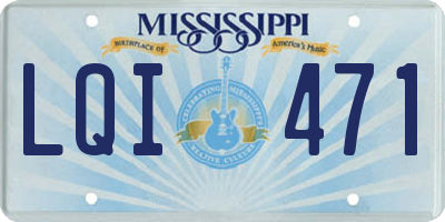 MS license plate LQI471