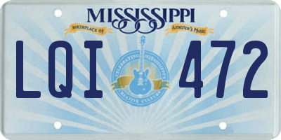 MS license plate LQI472