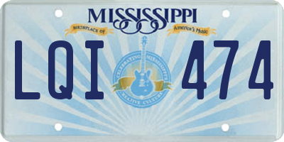 MS license plate LQI474