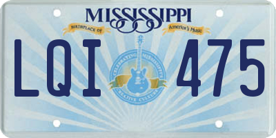 MS license plate LQI475