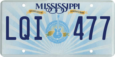 MS license plate LQI477
