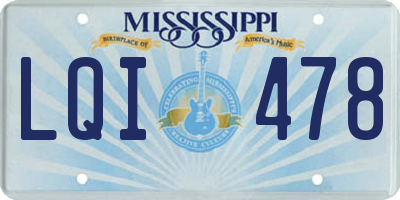 MS license plate LQI478
