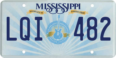 MS license plate LQI482