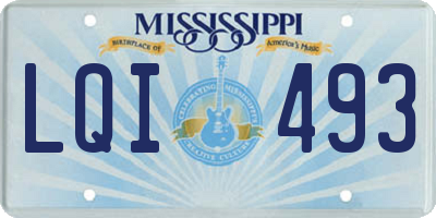 MS license plate LQI493