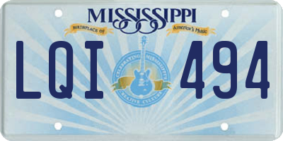 MS license plate LQI494