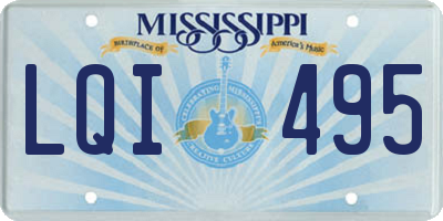 MS license plate LQI495