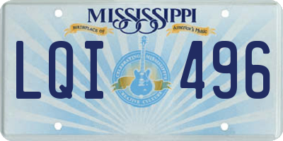 MS license plate LQI496