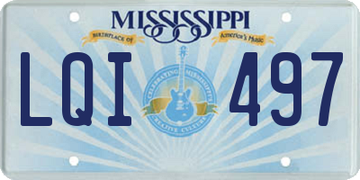 MS license plate LQI497