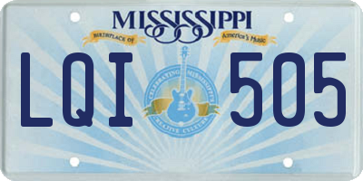 MS license plate LQI505