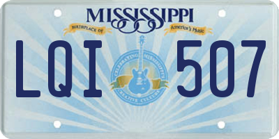 MS license plate LQI507