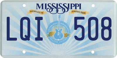 MS license plate LQI508
