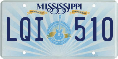 MS license plate LQI510