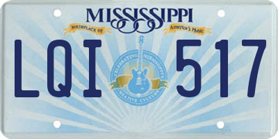 MS license plate LQI517