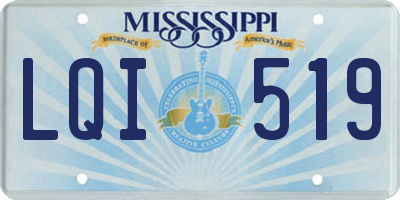 MS license plate LQI519