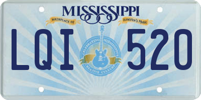 MS license plate LQI520